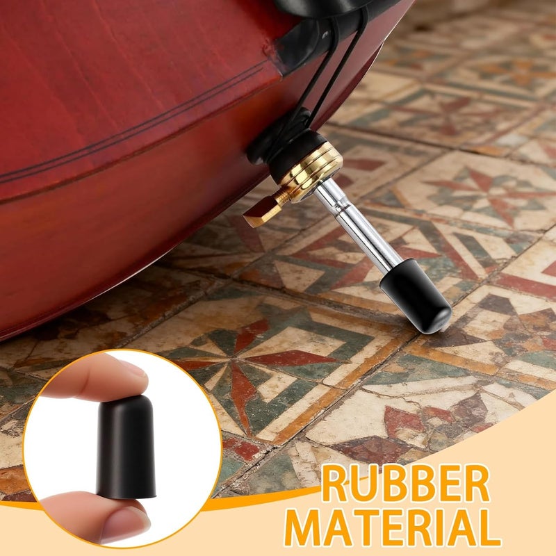Asofelk 8PCS Black Cello Rock Stop, Rubber Cello's Endpin Stopper Anti-Slip & Rock-Stop-Cello Tips Fits Most Cellos, Cello's Rockstop - Image 4